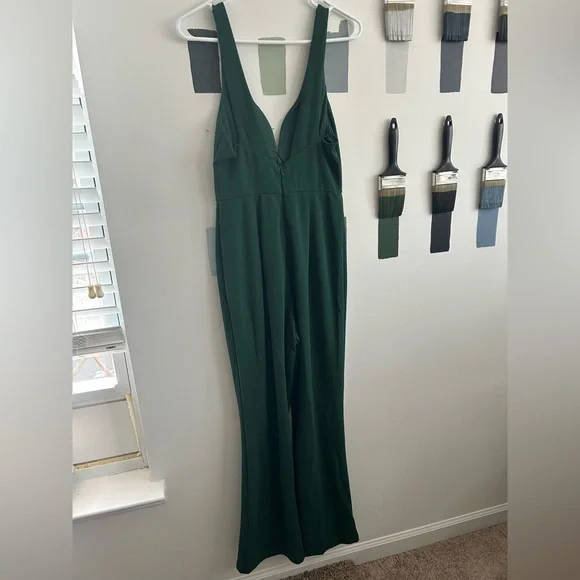 LULUS | Instant Icon Dark Green V-Neck
Sleeveless Jumpsuit - Picture 7 of 8